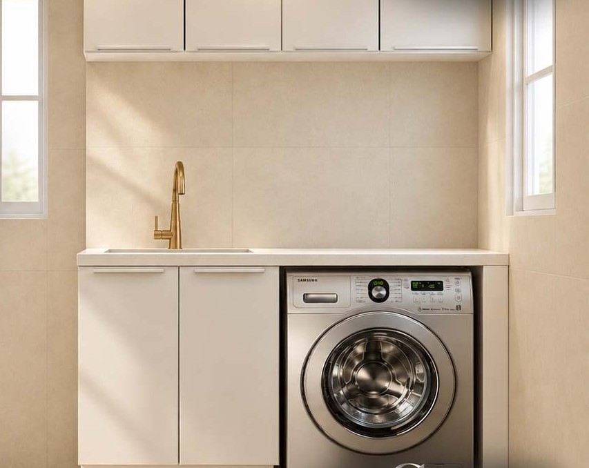 Laundry room of the sample home