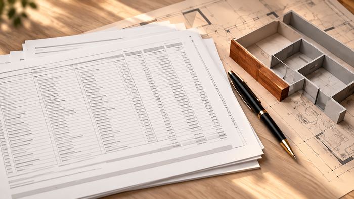 Building site with organised materials supply