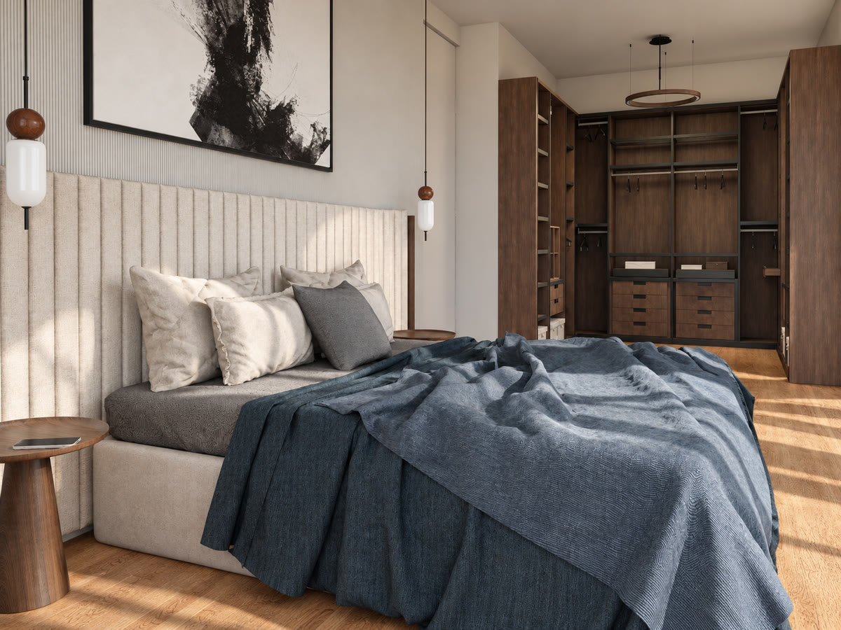 Walk-in wardrobe of the sample home